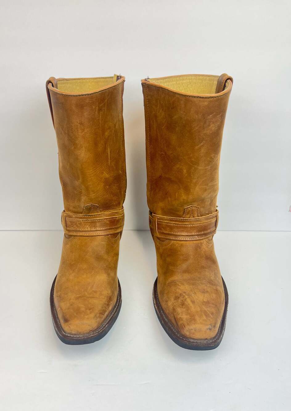 San Pedro Botas Womens Brown Leather Harness Side-Zip Boots US 8 Mex 7